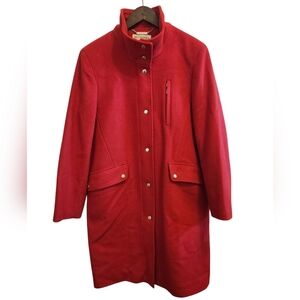 Michael Kors Red 100% Wool Coat Women's Size 10